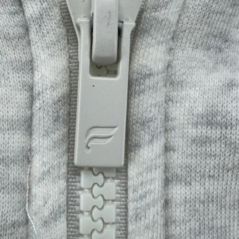 Fabletics Light Grey Heathered Full Zip Hoodie Sweatshirt Jogger Pants Womens L - Picture 13 of 16